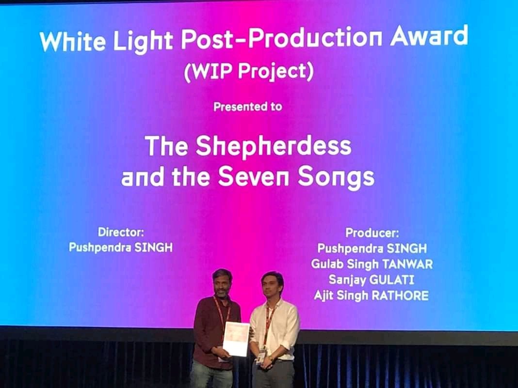 sanjaygul's tweet photo. Heartiest Congratulation to both our directors Pushpendra Singh &amp; Saurav Rai for getting awarded at HAF Hong Kong today . Congrats team "Laila aur satt Geet" ( The Shepherdess and the  seven songs ) &amp;  "Nimtoh" ( invitation ) https://t.co/DaKqZWR2n4