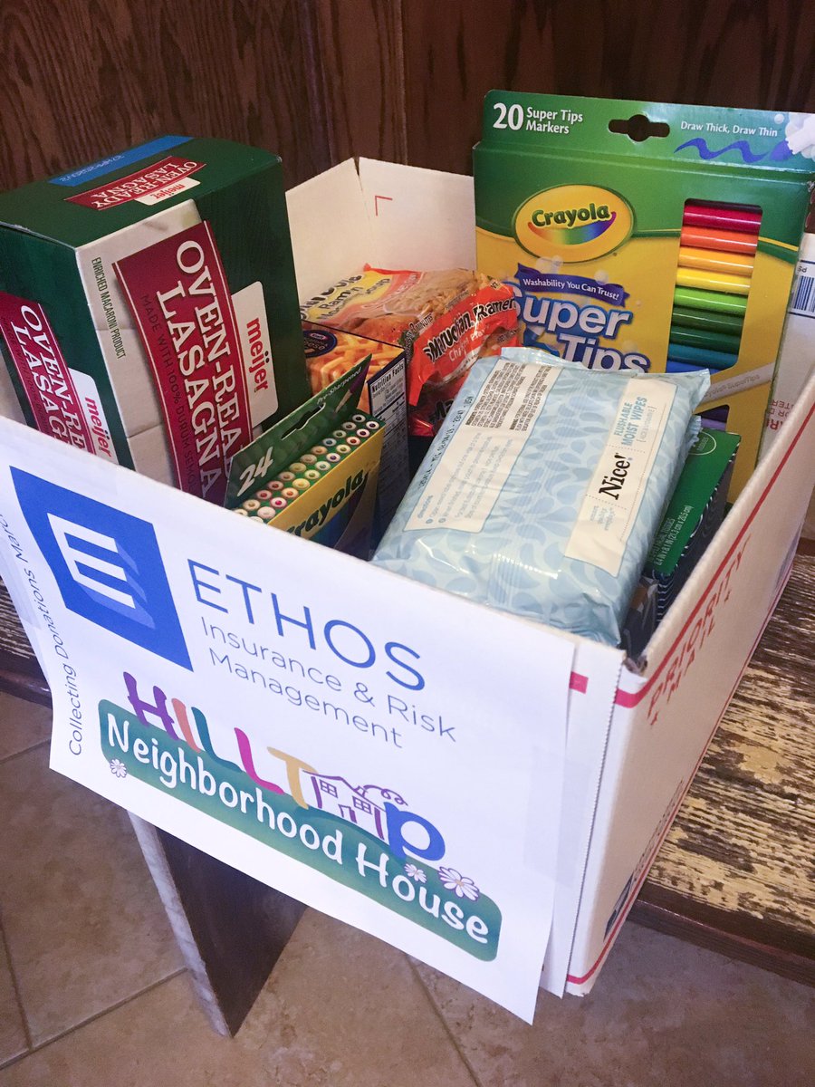 Ethos_Insurance's tweet image. Don’t forget we’re collecting #donations for Hilltop House this week! Stop by today &amp;amp; tomorrow (105 Lincolnway) to drop off food pantry and childcare items! #Valparaiso #giveback