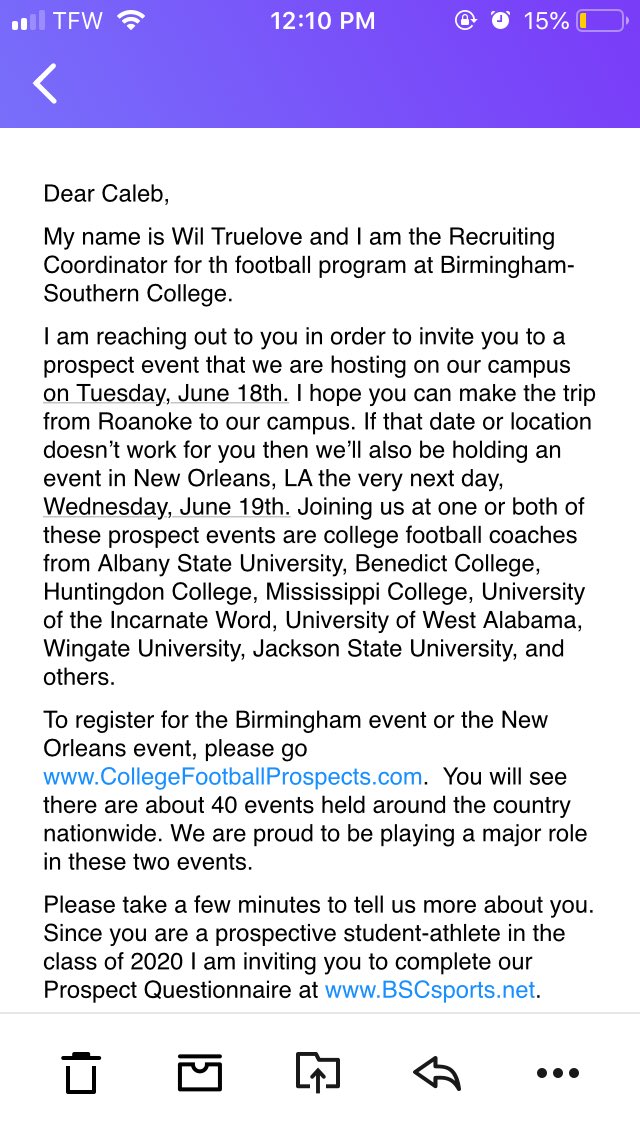 WhoisCalebDrake's tweet photo. Thankful to be invited. 🚀@BSCFootball https://t.co/bwuuKxpnEE