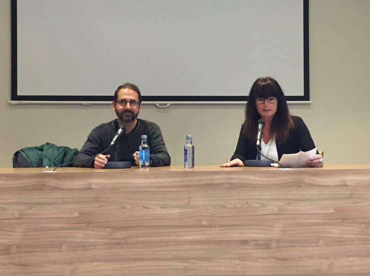 Con <a href="/Joaqberg/">Joaquín Berges</a> en Tudela presentando Los desertores en el club de lectura de <a href="/DiariodeNavarra/">Diario de Navarra</a>