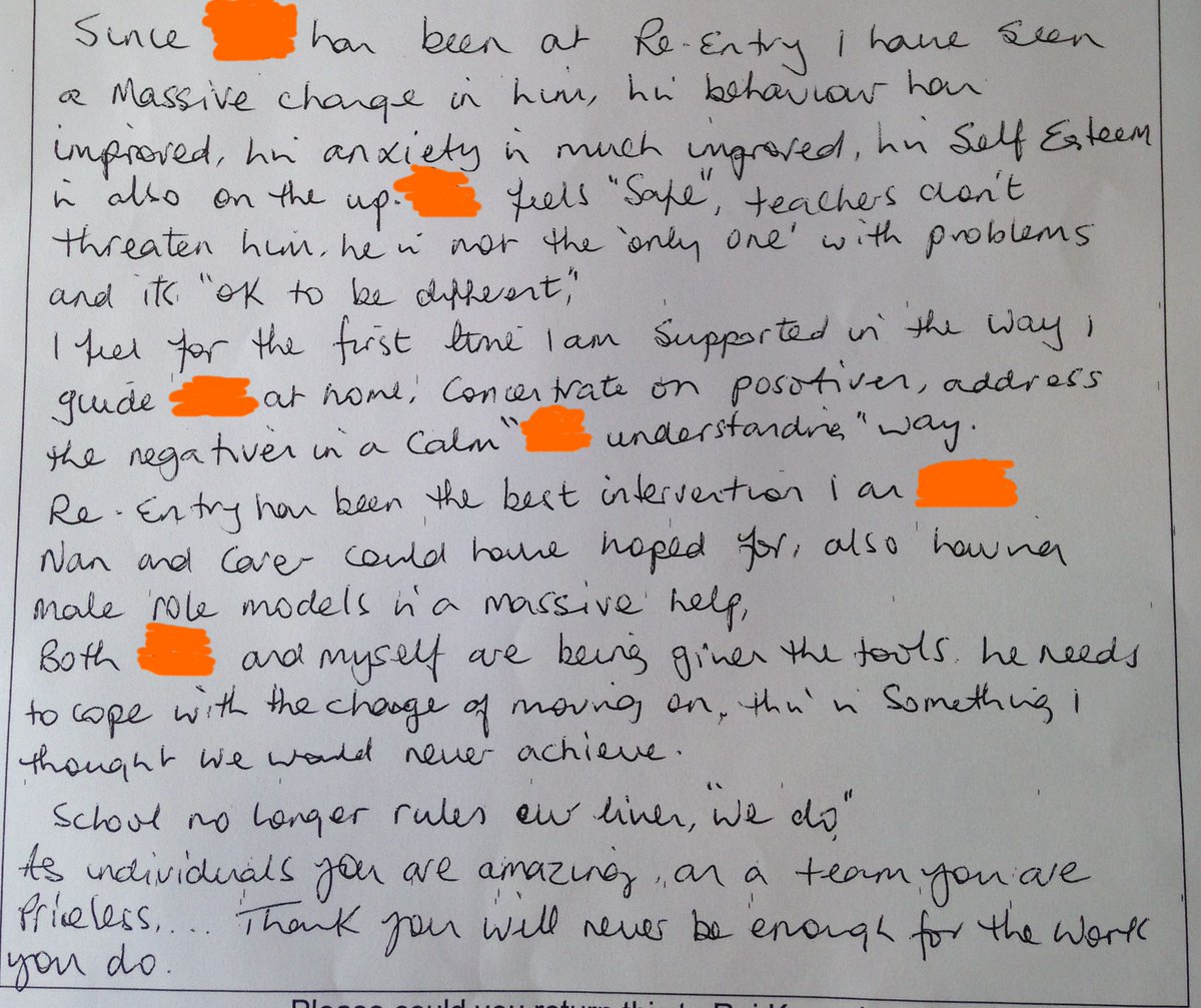 ReEntryToday's tweet photo. Check out this feedback from a carer of one of our Primary students .....
 #itsworthit #heartexploding #feelgoodwednesday https://t.co/enS47ZbvOg
