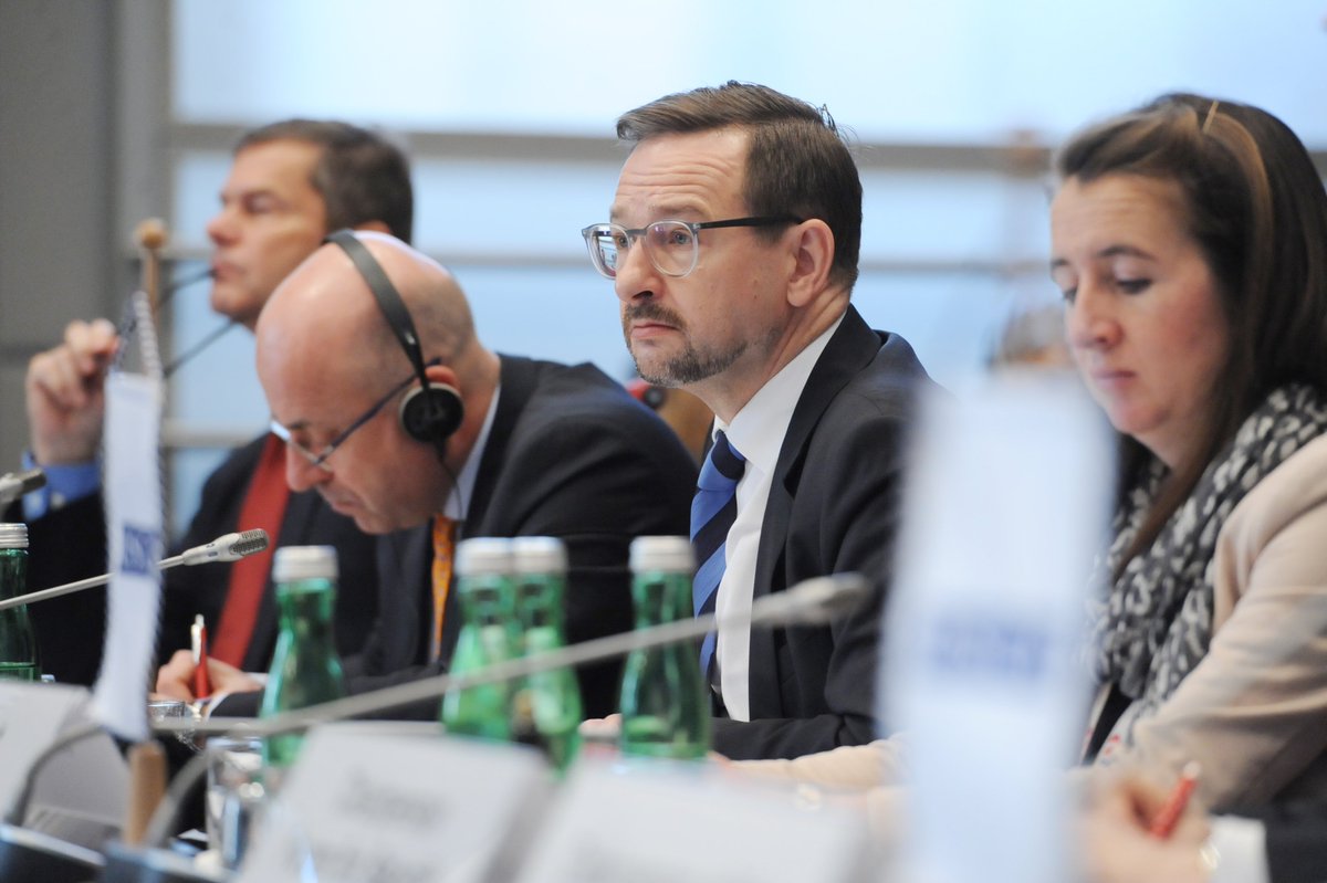 ThGreminger's tweet photo. Presented my report today on #OSCE’s approach to Security sector governance &amp; reform. An effective security sector that’s gender-responsive &amp; respects #HumanRights is key to dealing with today's complex, interdependent security challenges. Read the report: https://t.co/A4yzjnujHc https://t.co/2slJcEwty3