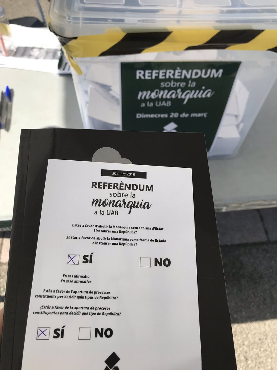 Roc_Sola_'s tweet photo. Ja he votat al @UABreferendum. Molt bona feina dels organitzadors i especial agraïment al @sorolla_jordi https://t.co/hvdP1apmeA