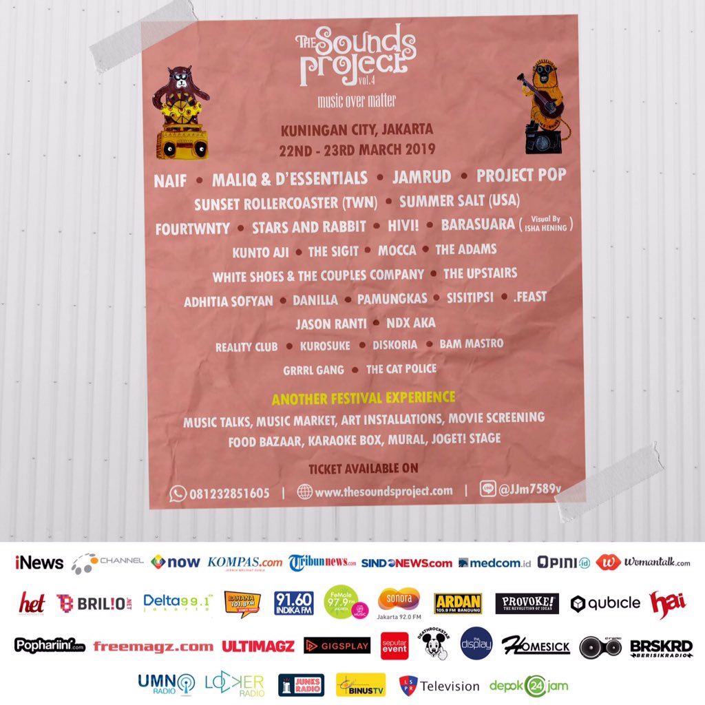 The Sounds Project Vol. 4 is an INTERACTIVE FESTIVAL! There'll be many performances and activities that will make the memorable experience in your life!

Gather your fellas and secure your tickets through linktr.ee/thesoundsproje…! See you!

#SoundsProject4
#MusicOverMatter
