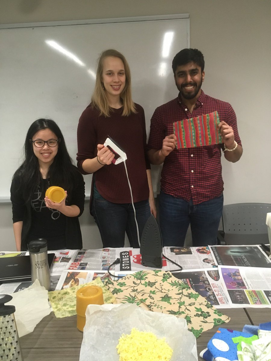 sustainableUofG's tweet photo. Come make some beeswax wraps with @UFWHGuelph @ArrellFoodInst in UC 225! #SustainabilityWeek https://t.co/I6NBR7hjfg