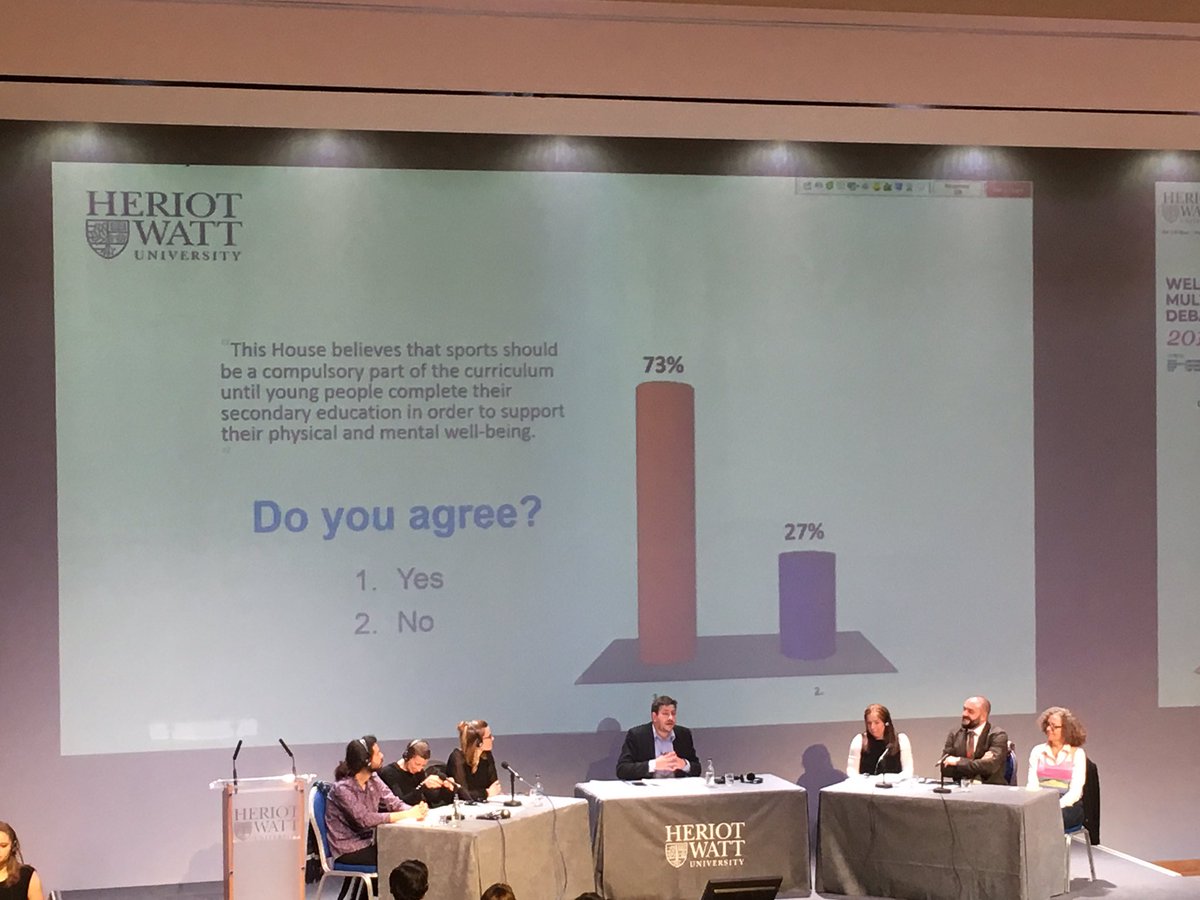 Hyndland_ML's tweet image. Amazing result to the #HWUMLD! Some of us changed our opinion / vote by the end of the debate so the speakers did a good job! 👍 @HeriotWattUni @heriotwatt_soss @jodiestewart134 - this might be of interest to PE dept.