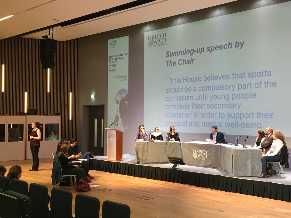 GlenwoodHS's tweet image. Modern Languages pupils attended the Multi-Lingual Debate at Heriot Watt University today.  They listened to languages students demonstrating their translating skills from French, German, Spanish and British Sign Language during a debate.  #HWUMLD