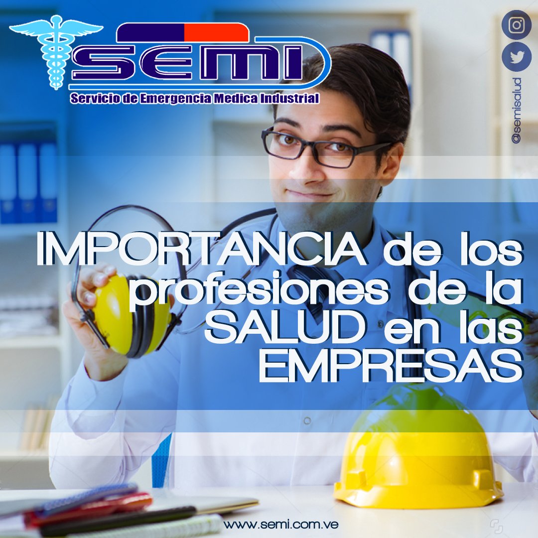 SEMISALUD's tweet photo. Los profesionales de la salud ocupacional tienen un rol fundamental en el cuidado integral de la salud, en la calidad de vida de los trabajadores y en la productividad laboral. #venezuela #profesionales #medicinaocupacional #saludocupacional #medicina #seguridad #empresas https://t.co/wARqaMAw1J