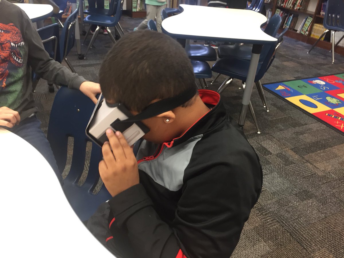 elreed0305's tweet photo. Today in the Fairfield library, these 2nd graders rode rollercoasters, played in space, flew airplanes around buildings, and smashed crystals into tiny pieces. @VBFairfieldES #vblms https://t.co/84ztInZ8Kv