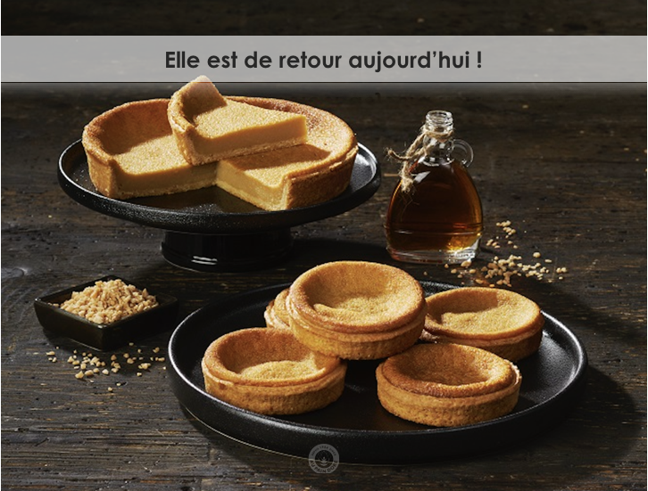 Redécouvrez notre célèbre tarte à l’érable. Tout aussi généreuse, mais avec un goût allégé et une texture plus crémeuse. Offerte en format tarte et tartelette. 
Détails — > bit.ly/2HANaWx