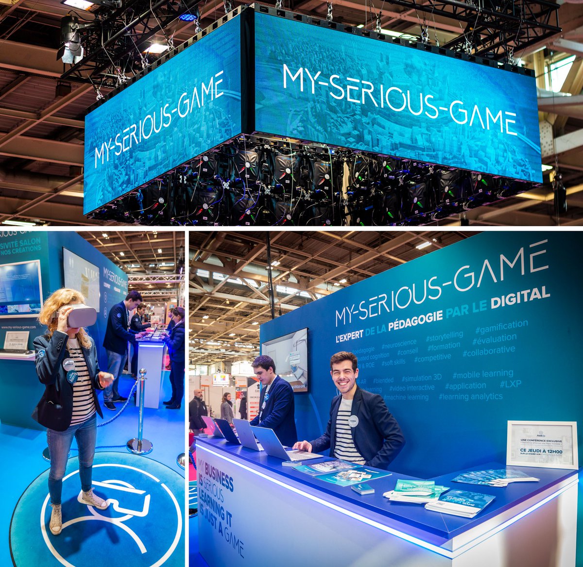 MY_SERIOUS_GAME's tweet photo. Jour 2 @ @Salon_elearning ! Venez tester nos #SeriousGames en exclu sur le salon (stand A36) et assister demain aux 3 conférences de notre CEO Frédéric Kuntzmann #eLea2019 #SSRH #SSRH2019  #gamification #learning #edtech #SoftSkills https://t.co/89LrLwR832