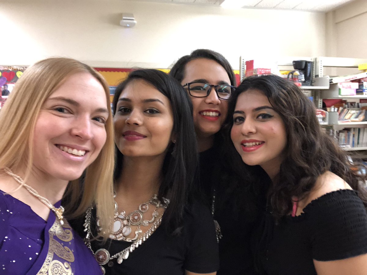 ChristineMishra's tweet image. Thanks to the help of these lovely students, I’m ready for Multicultural Day at school today! I’m wearing the same sari I wore to my high school grad, when I was first dating my now husband, and was not yet Mrs. Mishra! #multiculturalfamily #multiculturalism