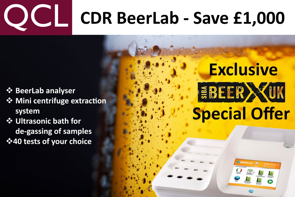 qclscientific's tweet photo. Great to meet so many people at @SIBA_BeerX last week. Don't forget our show special offer is available until April 30th #cdrbeerlab https://t.co/BWOLV8t96A