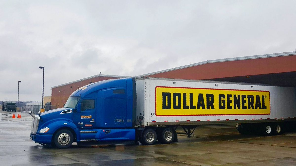 One_Werner's tweet photo. Werner recently teamed up with the @DollarGeneral to assist with flood relief efforts in Lincoln, Nebraska! Professional driver Cole C. delivered a load of 19 pallets of water to the Lincoln National Guard. #NebraskaStrong https://t.co/lanQaei4Mm