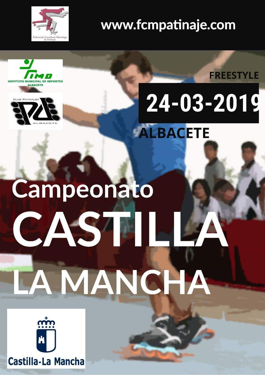 imdalbacete's tweet photo. Este domingo, Pabellón Lepanto.
CAMPEONATO CASTILLA LA MANCHA PATINAJE INLINE FREESTYLE
📌 Pabellón C/ Lepanto 12
🕘 De 09:00 a 19:00
• MODALIDAD: #SlalomClassic #SlalomBattle #SpeedSlalom #Slides y #Jump.
Alevin, Infantil, Juvenil, Junior, Senior y Máster
Os esperamos ⛸⛸⛸ https://t.co/7x0sM4G1Sw