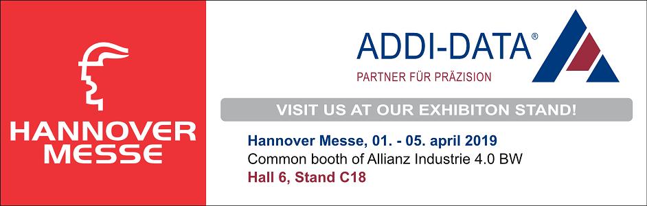 addidata's tweet photo. @hannover_messe from 01 to 05 April 2019 – visit us at the common booth of Allianz 4.0 Baden-Württemberg in hall 6, booth C18! #hm19 #HannoverMesse #Industrie40 https://t.co/roOM2dbrJ3