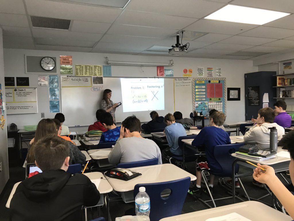 SpringmanMiddle's tweet image. Fun with factoring in Mrs. Berlage’s class. #WeAreD34 #Roar34