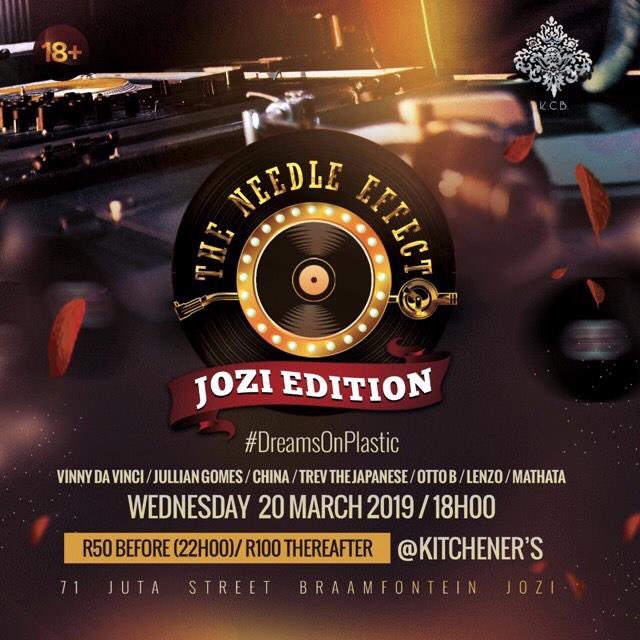 BarKitcheners's tweet photo. Vinny Da Vinci, OttoB, Trev The Japanese, Jullian Gomes, China, Mathatha & Lenzo on deck.
#DreamsOnPlastic
Starts at 6pm // R.O.A.R
#TheNeedleEffect
#DreamsOnPlastic https://t.co/U6mdGJPoA4