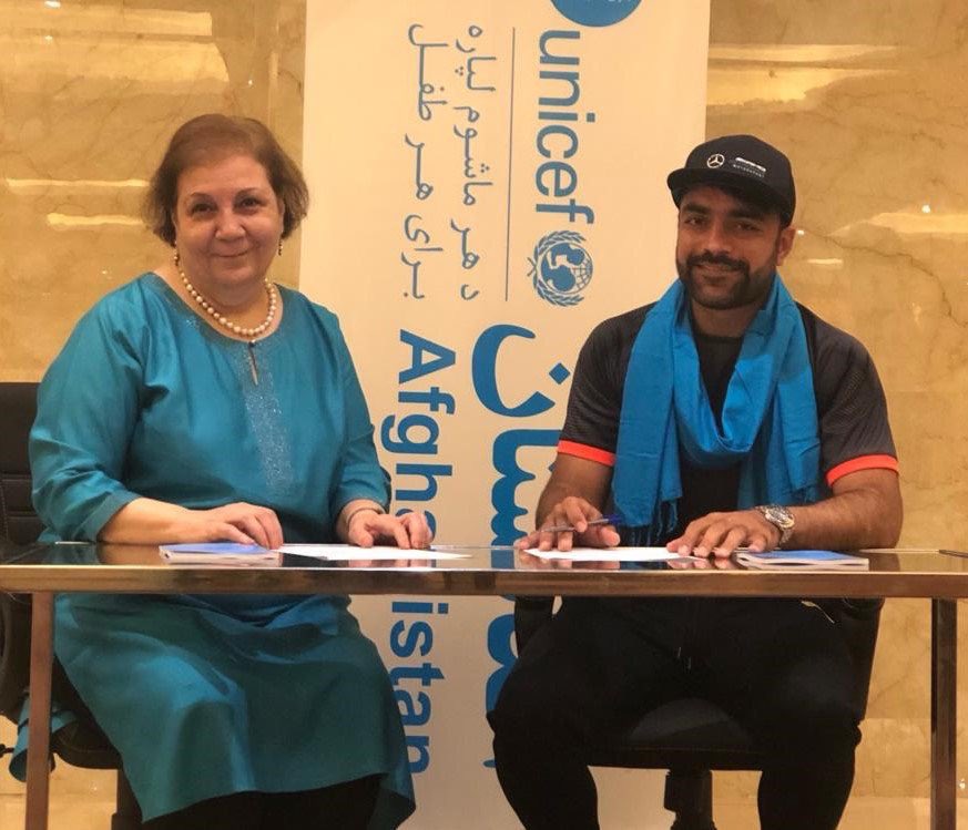rashidkhan_19's tweet photo. In my role as #UNICEF Afghanistan’s National Ambassador, I will help @UNICEFAfg to promote girls’ education, tackle malnutrition, eradicate polio &amp; improve child immunization rates in #Afghanistan for a healthy future. I will ensure that this becomes a REALITY. #NeverGiveUp https://t.co/Ae6WNwukYc