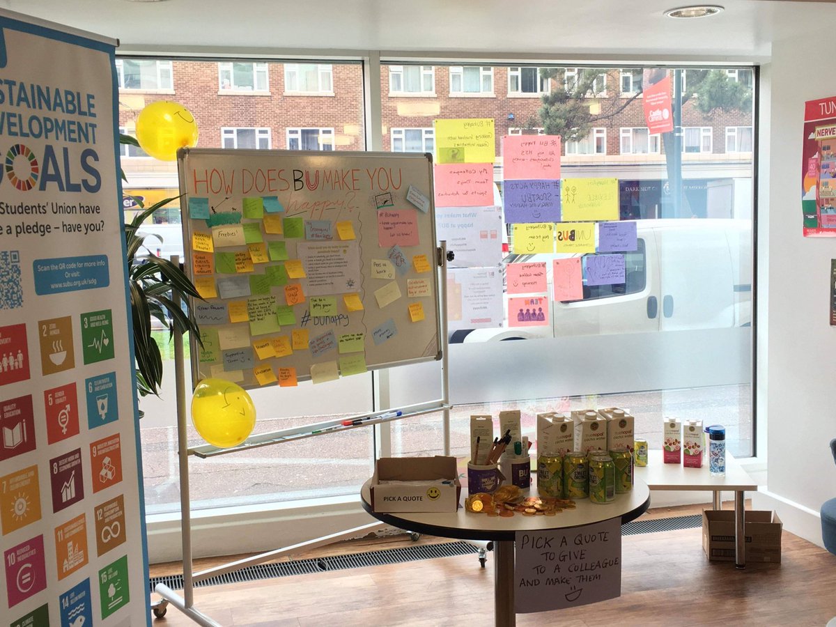 SusanneSclarke's tweet photo. Our #serviceexcellence dream team over in Studland House having a #BUHappy Day. Thank you everyone, you are amazing - thatβs you :- Rebecca Triggs, Catherine Charles, Ally Hanks and Andrew Cass https://t.co/HrXMR3ckn5