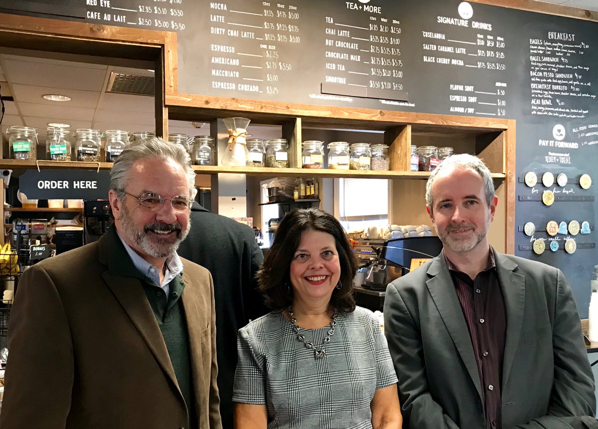 SBAUpstateNY's tweet photo. Today we celebrated National #SBDCDay with SBDC client @saltcitycoffee, @onondagabizwiz @OnondagaCC! With business counseling from @onondagabizwiz, Aaron and Maria Metthe are able to live their dream as #entrepreneurs, create jobs and connect communities. @ASBDC @nysbdc https://t.co/1qrPQlLo4o