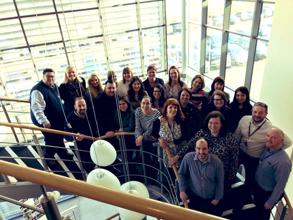 MoorcraftLouis's tweet photo. @informa_hc day trip to @Freeman_EMEA HQ was a success with a lot of laughs. #partnership #StairCaseSelfie https://t.co/8RX7tAxwCf
