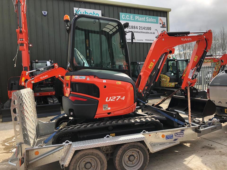 A new <a href="/KubotaUK/">Kubota UK</a> U27-4 is leaving the yard to be delivered to its new owner. Complete with a new Totalock 2 Hitch and Buckets from Whites Material Handling Ltd! Let us know if there is anything we can help with regarding your machine needs 01884 214100, sales@cceplantsales.co.uk.