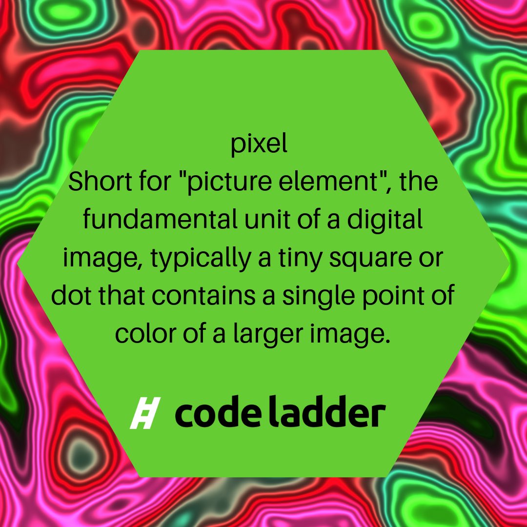 codeladder's tweet photo. Word of the day! Do you think most kids or adults for that matter know that pixel is short for picture element? Share in our comments below something you learned today? 💡
#codinglife #codingisfun #futuretech #prepareourkidsforthefuture #stemkids #learntocode #learningtocode https://t.co/Y4QO60GVNM
