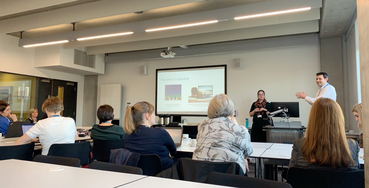 The Staff Voice Forum thanks @Profmarcjones and <a href="/LizCBraithwaite/">Liz Braithwaite</a> for discussing their research of the impacts of email engagement outside office hours on mental health, productivity, stress levels and
wellbeing at our free workshop. 
@michellejhoward @MMUHPSC