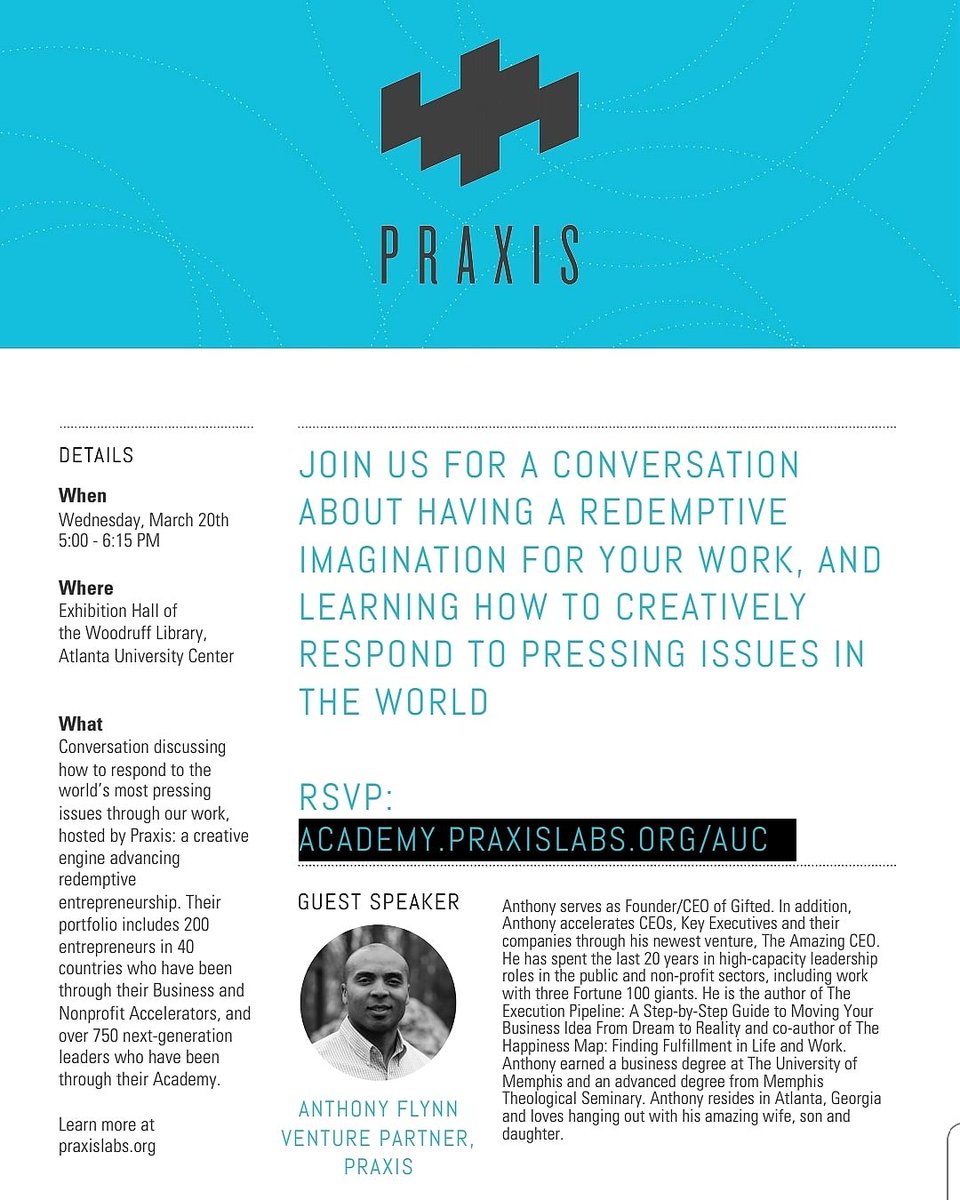 HireMorehouse's tweet photo. Interested in entrepreneurship that makes a community impact? Join @praxislabs today at 5pm in @AUCWoodruffLib to learn about their 1-week summer cohort in Los Angeles.

#SocEnt #SocialEntrepreneurship #SocialImpact #MorehouseBizCareers #MorehouseEconCareers #HireMorehouse https://t.co/4C2Z4m7FhT
