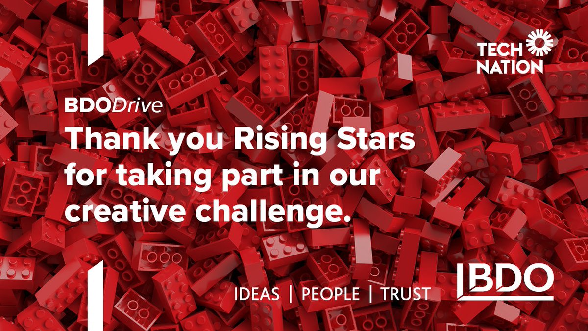 Thank you to all of the <a href="/TechNation/">Tech Nation</a> Rising Stars who took part in our highly competitive creative challenge. We are so impressed that we will be announcing three winners tomorrow! #BDODrive #creativity

bdodrive.co.uk/tech-nation/