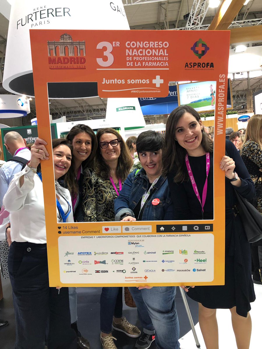 asprofa's tweet photo. 🎁 SORTEO INFARMA 🎁

Ellos si q han encontrado el marco-photocall de @congresoasprofa en #Infarma2019. A si que, una de las inscripciones dobles al Congreso puede ser suya! 🤣

Gracias por vuestro apoyo!
@JoseMLAlemany @laboticadetete @boticariagarcia Asun Arias Guadalupe Arnal https://t.co/P57pvQEOJe