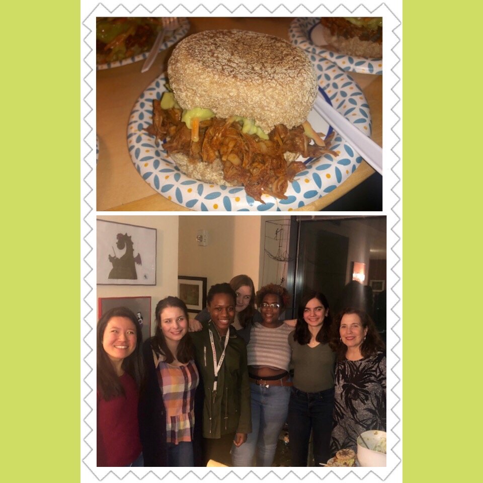 We hope all of you had a great spring break! At our last Sargent Choice test kitchen we made tasty jackfruit sandwiches 🥪 Tonight we are making burrito bowls !! 🥙 Come have dinner with us in Stuvi 2 room 2302 from 8-11 pm 👩🏼‍🍳👨🏽‍🍳 #sargentchoice #testkitchen