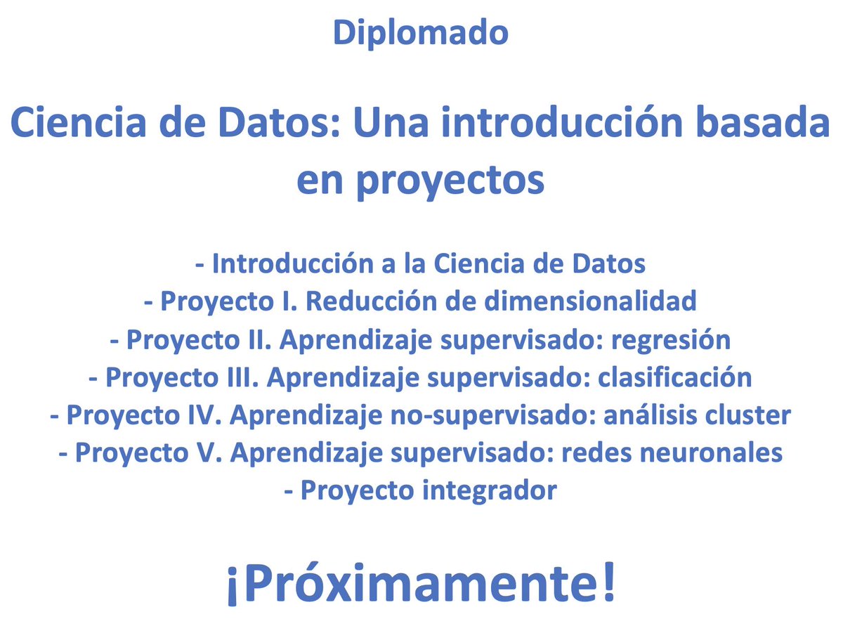 ¡Próximamente! La Licenciatura en Estadística lanzará diplomado dirigido al público interesado en iniciarse en el mundo de la Ciencia de Datos. ¡Pendientes de la convocatoria e información en nuestras redes sociales! #TeamEstadísticaUV 😍😎🤑👏👊📊📈✅