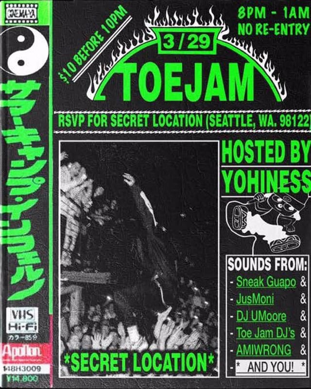 TOE___JAM's tweet photo. TOE JAM FRIDAY 3/29🍓
WE GOT ANOTHER WAREHOUSE😈
SECRET LOCATION TOO🤫
RSVP LINK IN BIO👀 https://t.co/m9z0f0uXT7