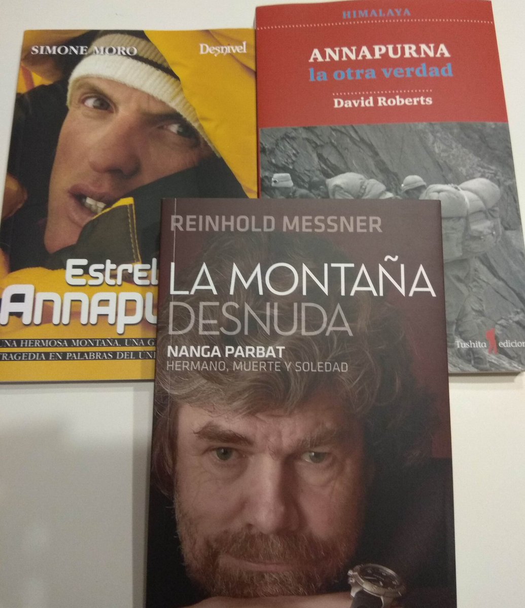 CELLVP's tweet photo. El meu regal per el dia del pare. Per quin llibre em recomeneu començar? @morosimone? #reinholdmessener #Annapurna #nangaparbat @DarioDesnivel @editodesnivel #Himalaya #Nepal #alpinismo #alpinistas https://t.co/xDRw3PFe1N