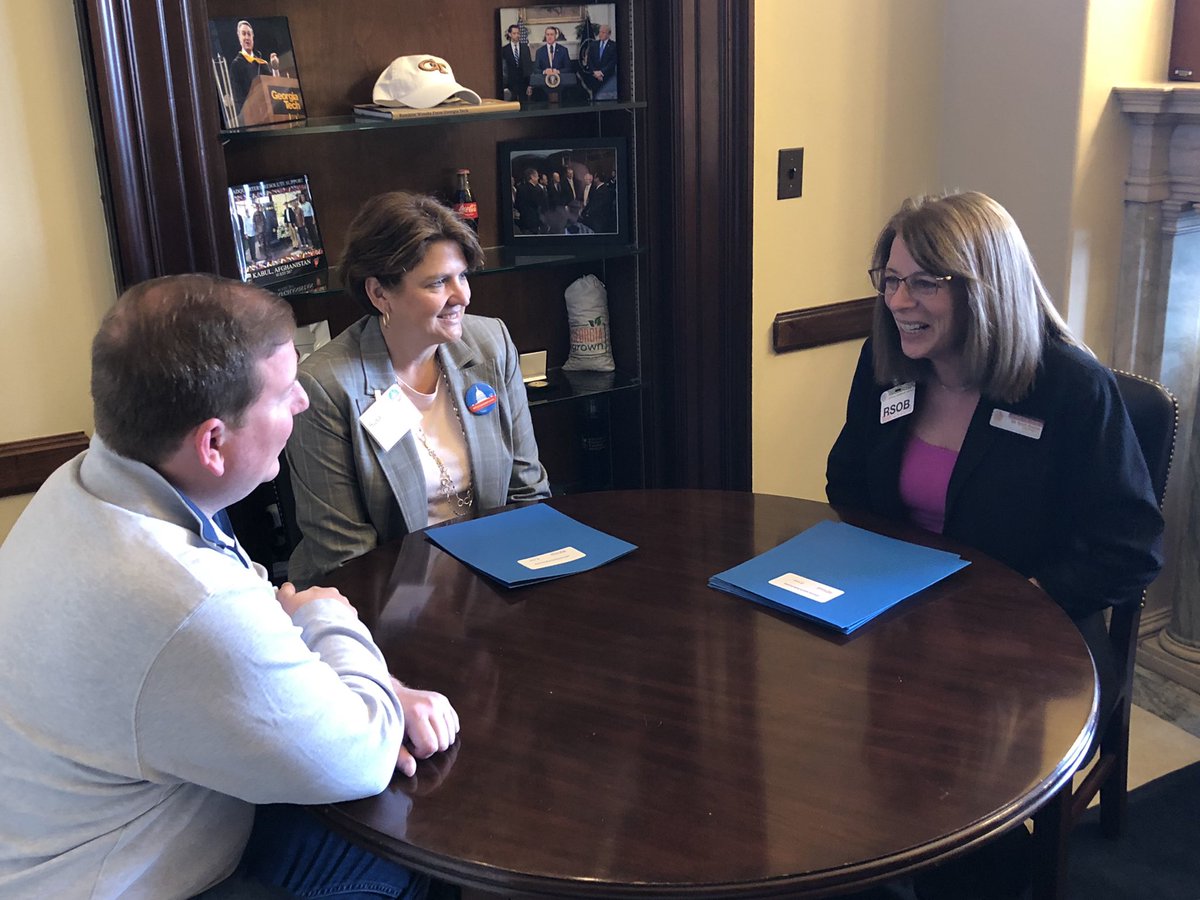 NAESP's tweet photo. The NAESP-@NASSP team of @randisagona and @SusanZinkil meets with the office of @sendavidperdue this morning during #naespNLC. #PrincipalsAdvocate #SaveTitleII #RaiseTheCaps https://t.co/TohVMqytyJ