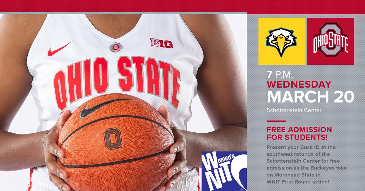 Block_O_WBB's tweet photo. It’s gameday in the WNIT! Be sure to be at the Schott at 7pm as @OhioStateWBB take on Morehead State. Don’t miss out on some postseason basketball! https://t.co/nJZIzQfDdi