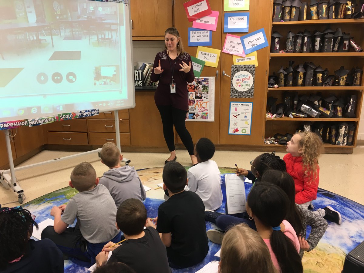 MtLaurelEA's tweet photo. ICYMI: Amazing collaborative @Googlehangout tactile art lesson focusing on life w/o sight &amp; Braille. LM's Mrs. Paccione &amp; her sister-in-law, @SWSDistrict's Ms. Vanessa Paccione, worked w/ Mrs. Dalia, our sensory impaired teacher to help students develop new perspectives!  @NJEA https://t.co/u25vFxPYsg