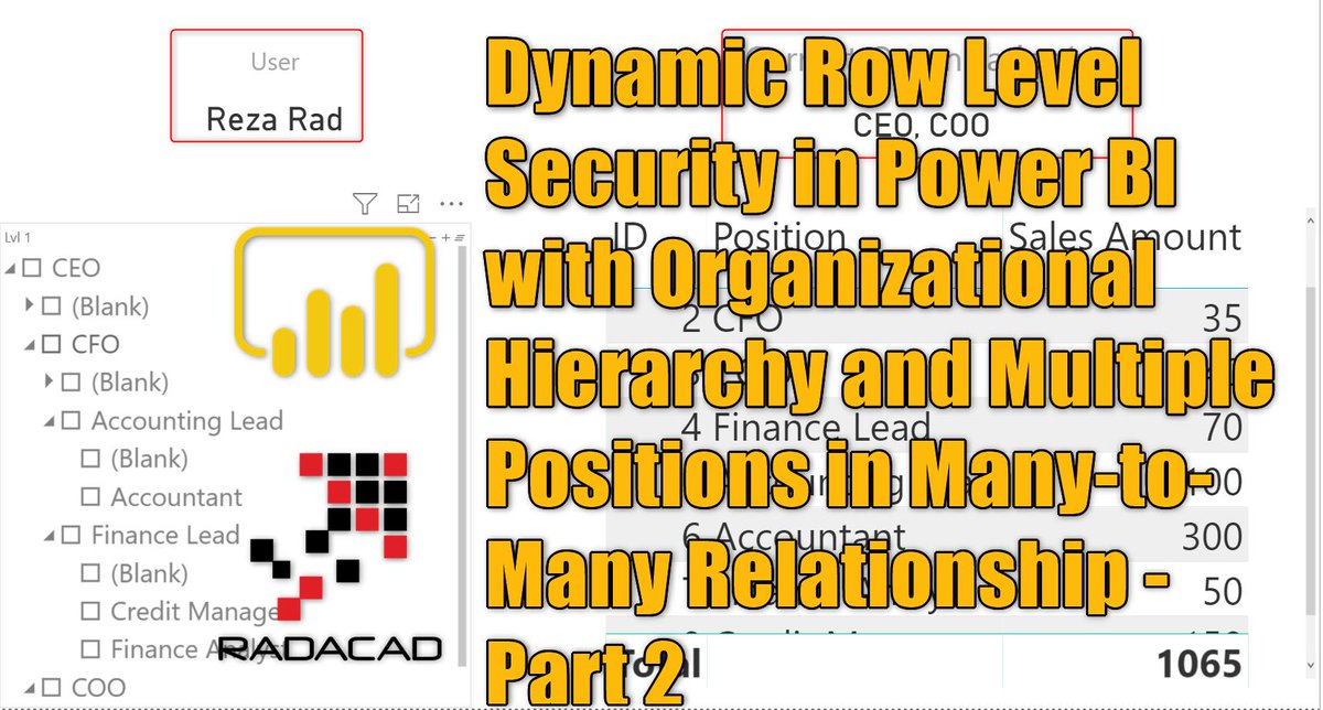 Rad_Reza's tweet image. And here it is: Part 2, the final part of #Dynamic #RowLevelSecurity in #PowerBI with #OrganizationalHierarchy and Multiple Positions in #ManytoMany #Relationship using #DAX #Excel #SSAS radacad.com/dynamic-row-le…