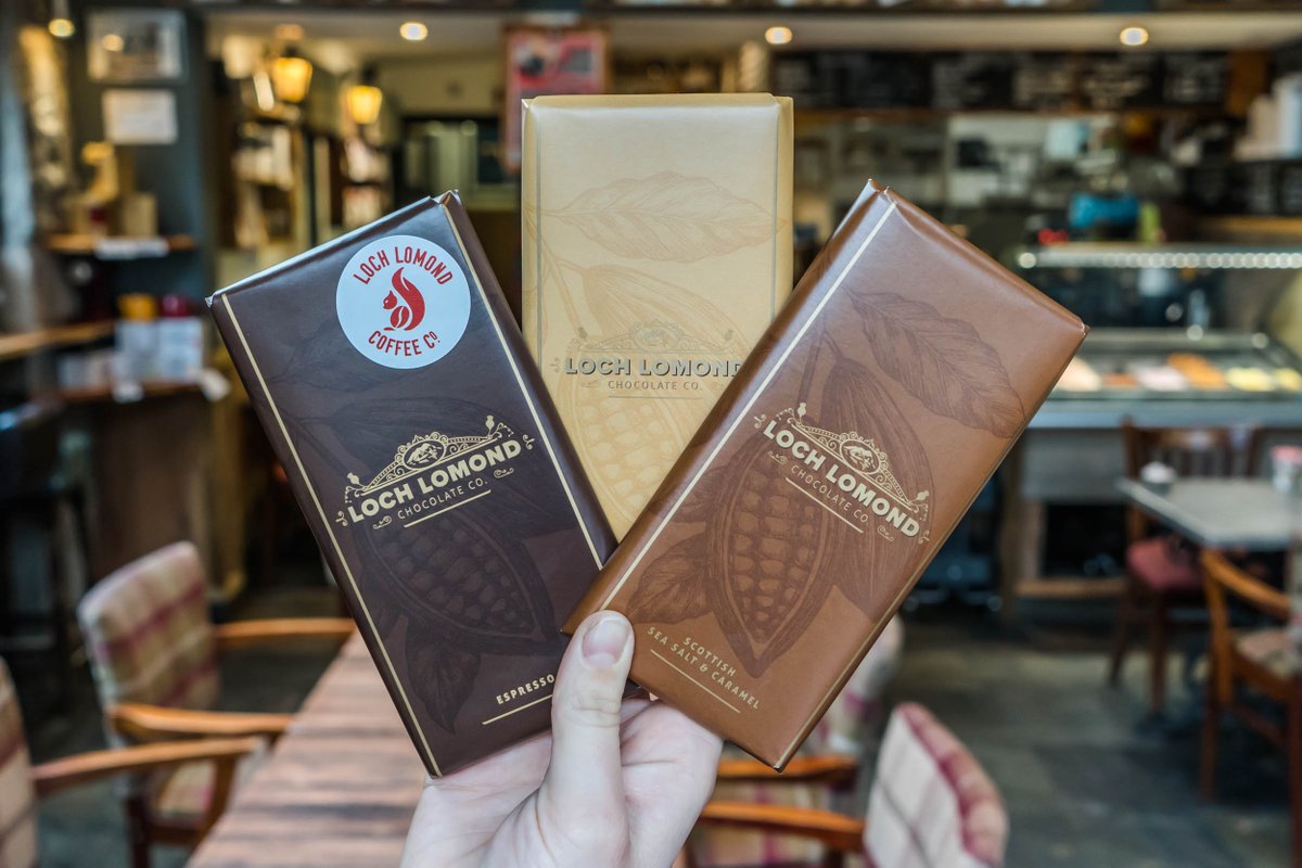 Our new range of Loch Lomond Chocolate bars, on sale for the first time at The Oak Tree, Village Shop &amp; <a href="/StMochaCoffee/">St Mocha Coffee</a>