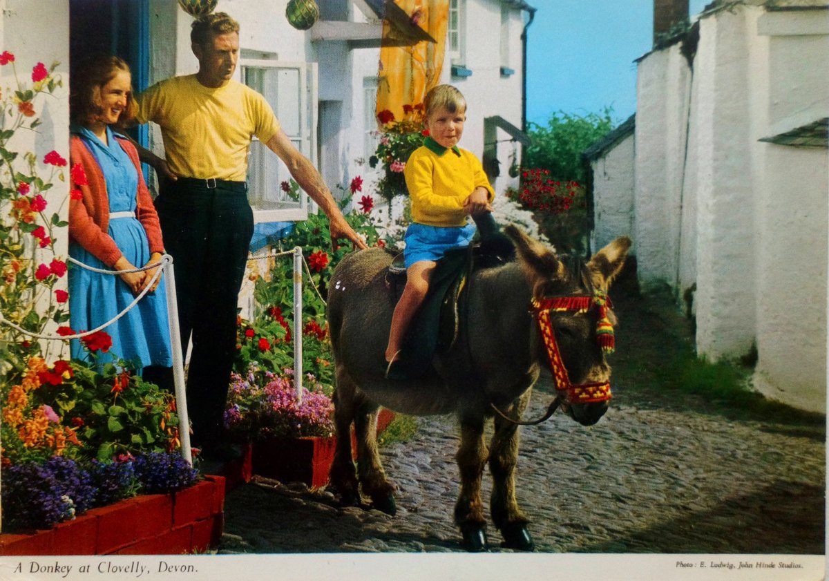 SeasideFerry's tweet image. New additions to my #JohnHinde postcard collection today. Here's a great one from #Clovelly - message reads 'it's a lovely place and will remind you of Aunty Cathy's donkey'
@JohnHindeImages @johnhindeprints