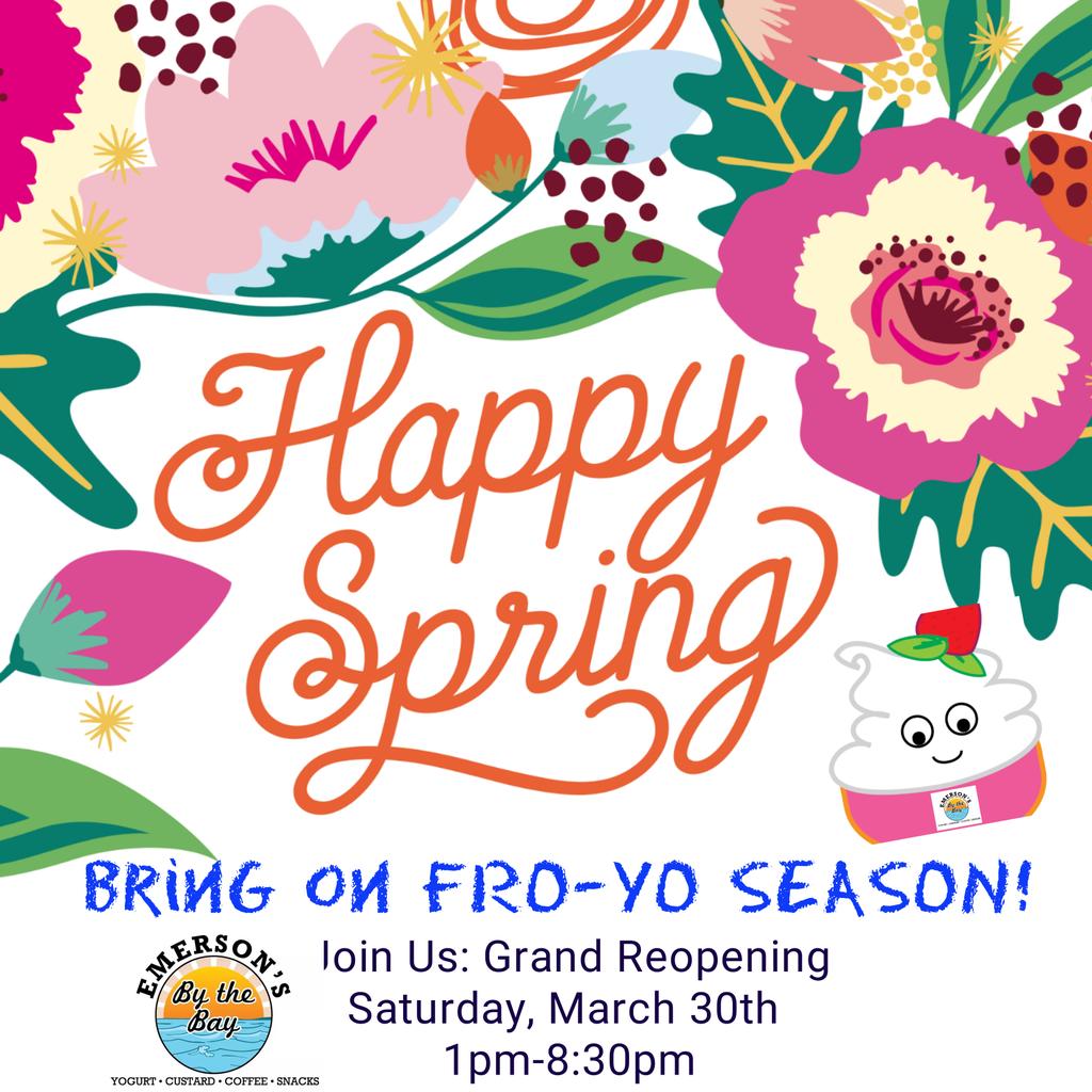 EmersonsFroYo's tweet photo. Fro Yo Season is near! 🌈🍨🍦☀️#froyoforever #emersonsbythebay #newbaltimoremi #happyspring #froyoseason2019 #veganfroyo #custardtoo #selfservefroyo #froyoyourway https://t.co/SMPlkj54Mj