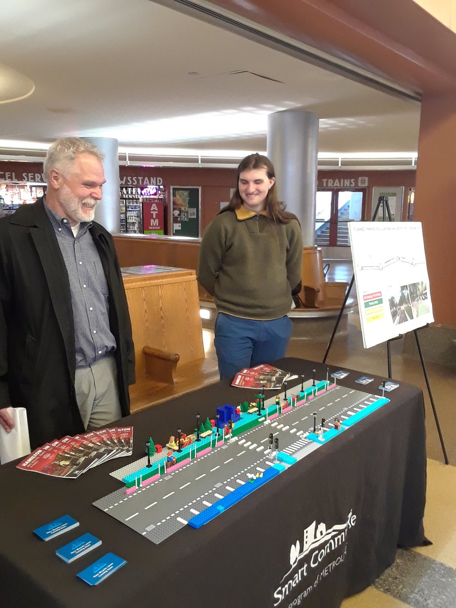 SurpriseHammer's tweet photo. Checking out the proposed #hunterstreet #bikelanes. Love the  3D-printed GO station. "What  else would you use a 3Dprinter for?" https://t.co/J2BgU92oht