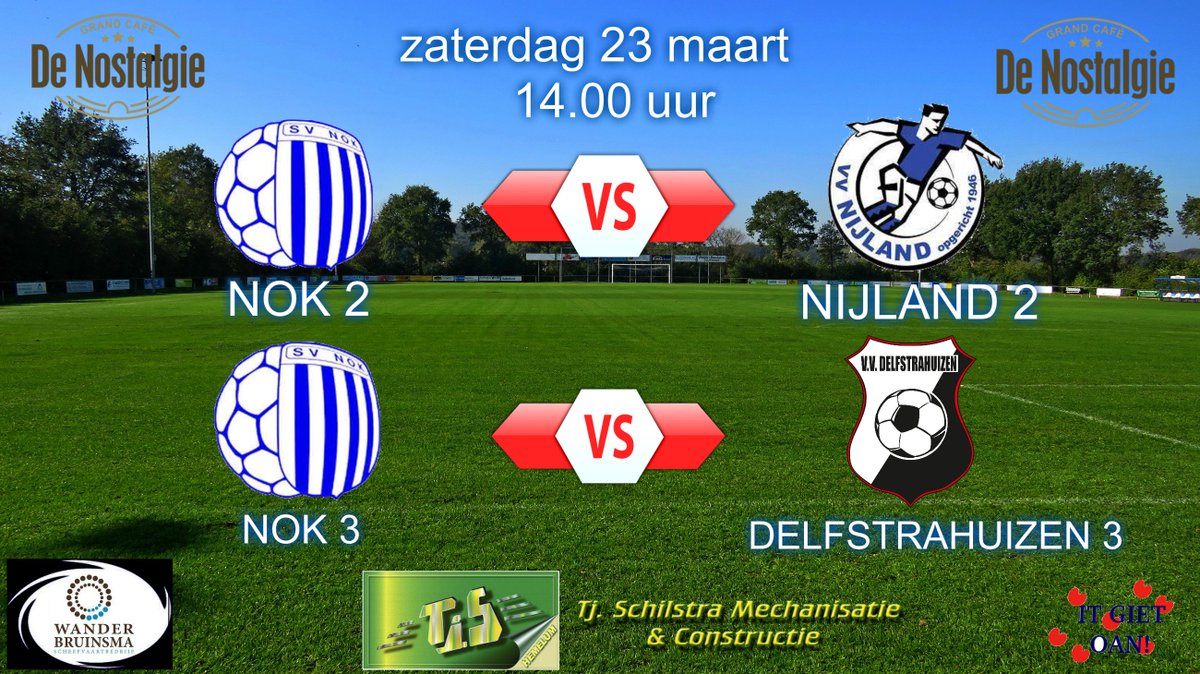 vvNOK's tweet photo. NOK 1 #redbull speelt zaterdag uit tegen @vvwillemsoord maar ook op sportpark "De Skelp" is genoeg te beleven en dat is niet mis.@vvNOK2 speelt tegen @vvNijland en denk je van hé ik wil de wedstrijd NOK 3 tegen @VVdelfstra eigenlijk ook niet missen #keuzes #switchen #doordebosjes https://t.co/byaeMjlrUb