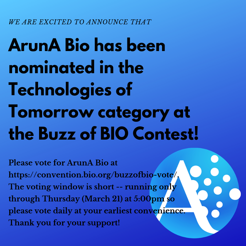 ArunA_Bio's tweet photo. Vote for ArunA Bio for Buzz of BIO!
https://t.co/eHvrc7KCtA https://t.co/7kXuMVBQhv