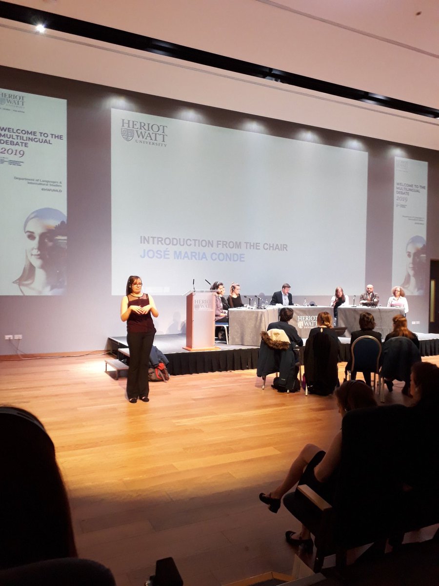 lou_signs's tweet image. Have looked forward to this day for four years 🤩 finally our time to interpret at the multilingual debate! #HWUMLD #HWUMLD2019