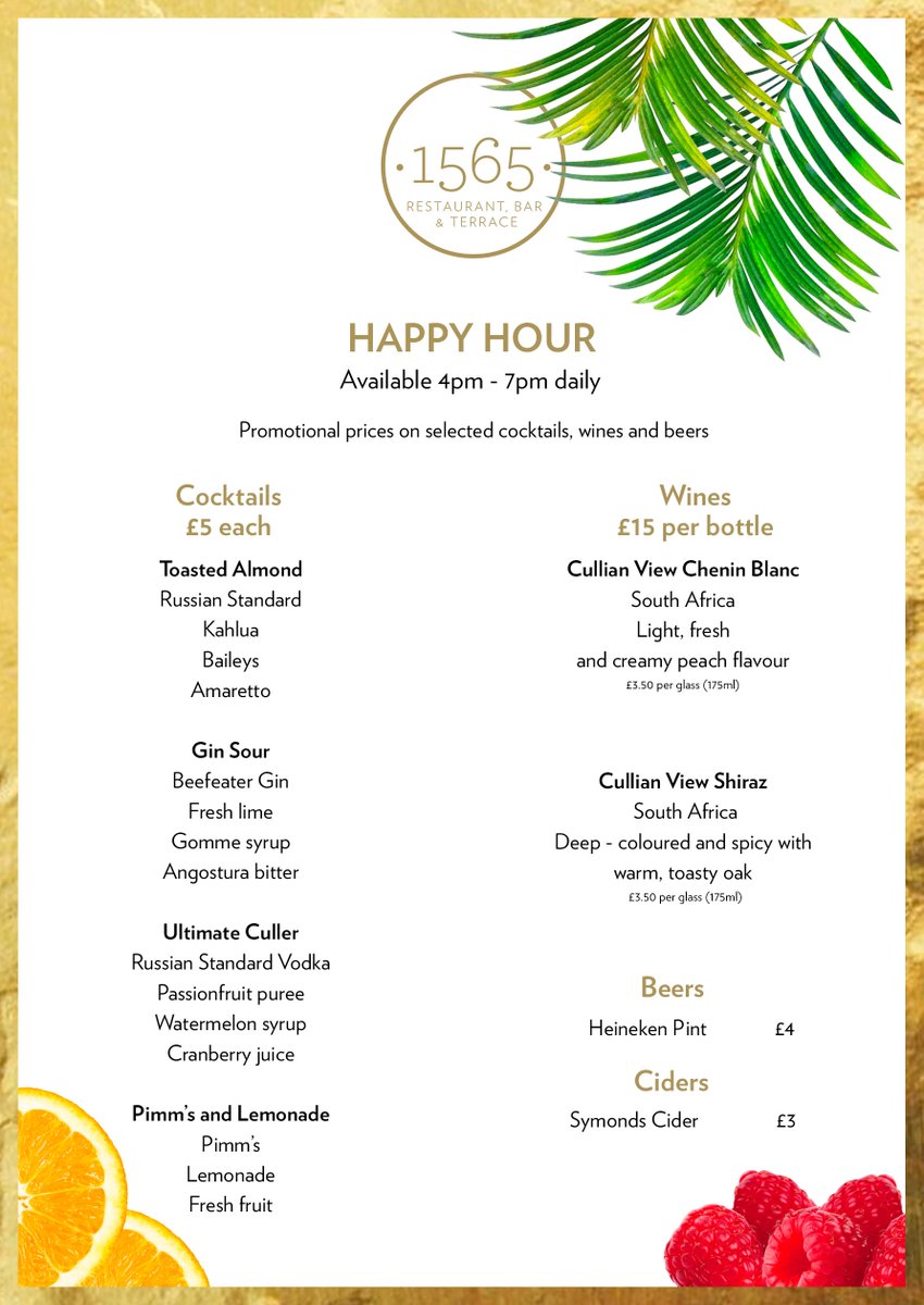 1565Bar's tweet photo. Hello happy hour! Join us for exclusive £5 cocktails until 7pm. https://t.co/ZK4prCjpFJ