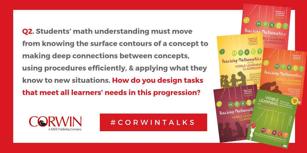 CorwinPress's tweet image. Q2: How do you design tasks that meet all learners’ needs in this progression? #vlmath #corwintalks @jtalmarode