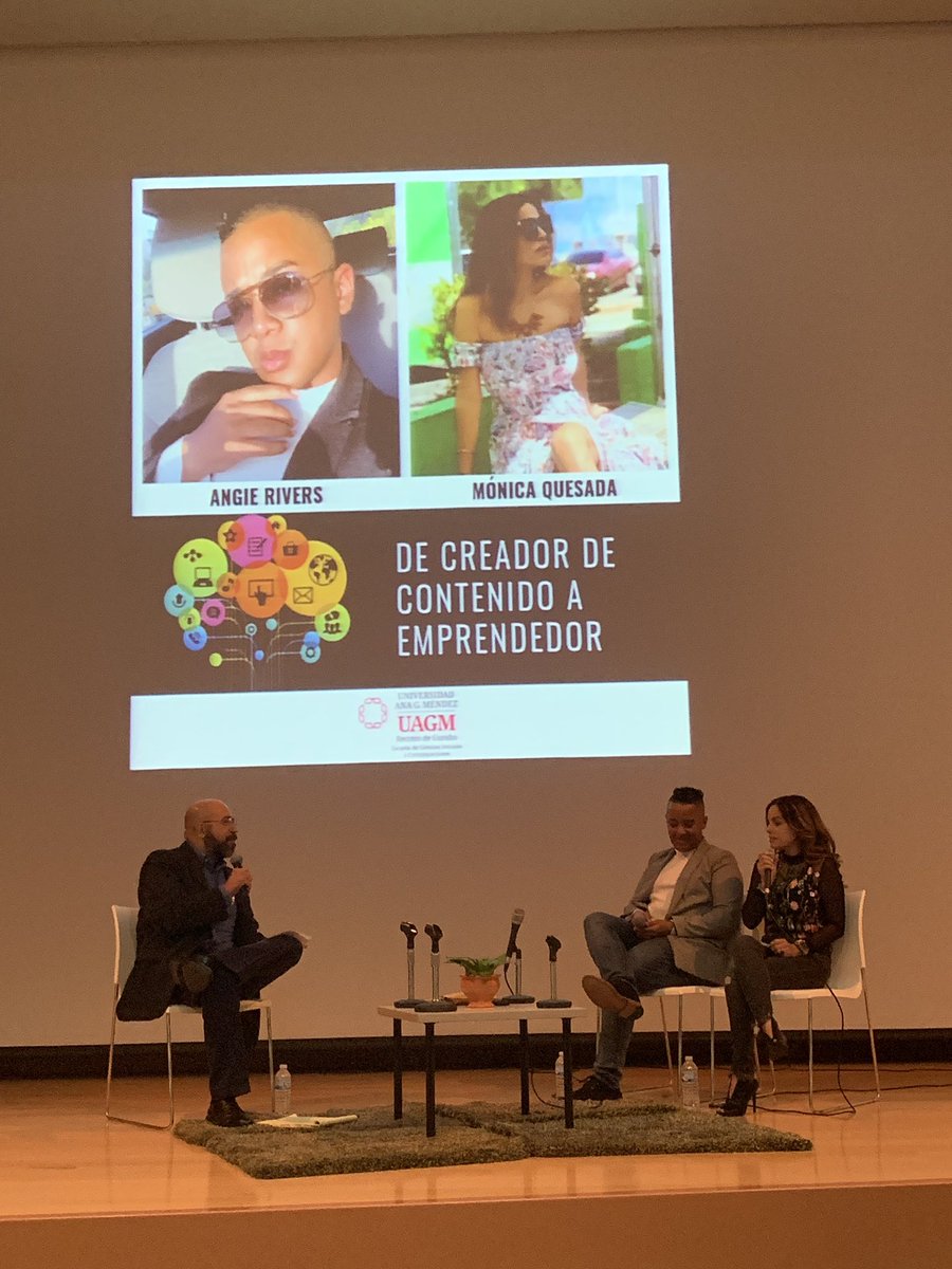 ComuUAGMGurabo's tweet photo. Convención Mediática Universitaria
Ahora pasamos con la Charla: De Creador de Contenido a Emprendedor con Angie Rivers y Mónica Quesada
#TeamCOMU #COMU2019 #HaciendoRuido https://t.co/U5Z6DoOukF